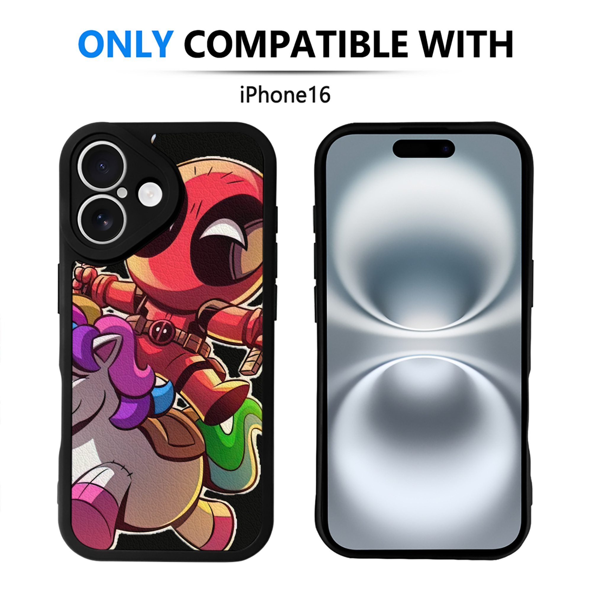 （画像用） Deadpool デッドプール 【iPhone 16シリーズ対応】シリコンスマホケース（レザー調） 材質：シリコン
